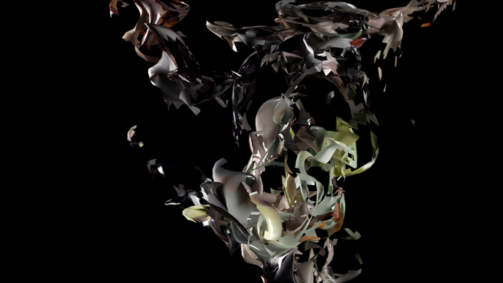 Abstract generative composition from Blackberry Winter, created by the RayGan designer GAN trained on curated visual artist datasets