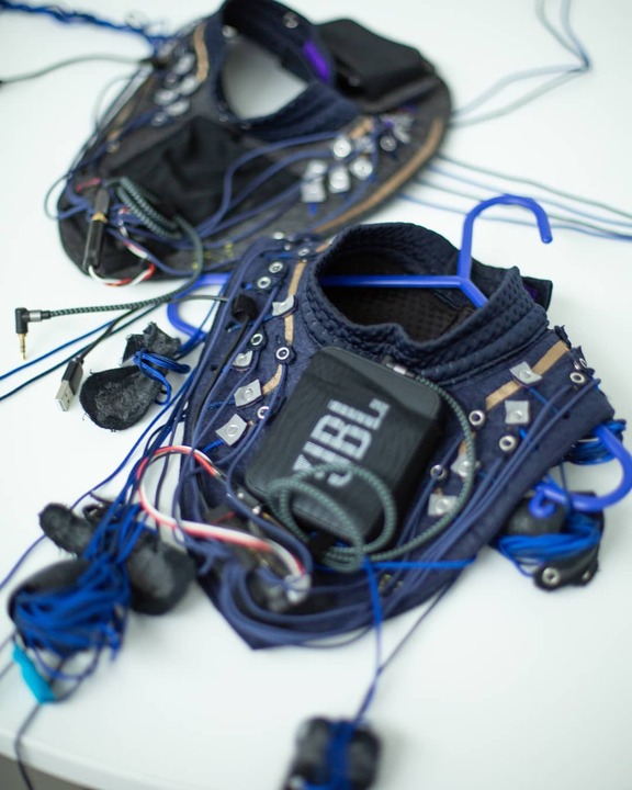Closeup of the wearables designed by Mika