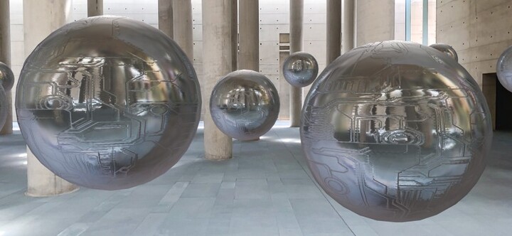 AR drone sphere from What do I know? I am just a machine?! installation by Martin Backes